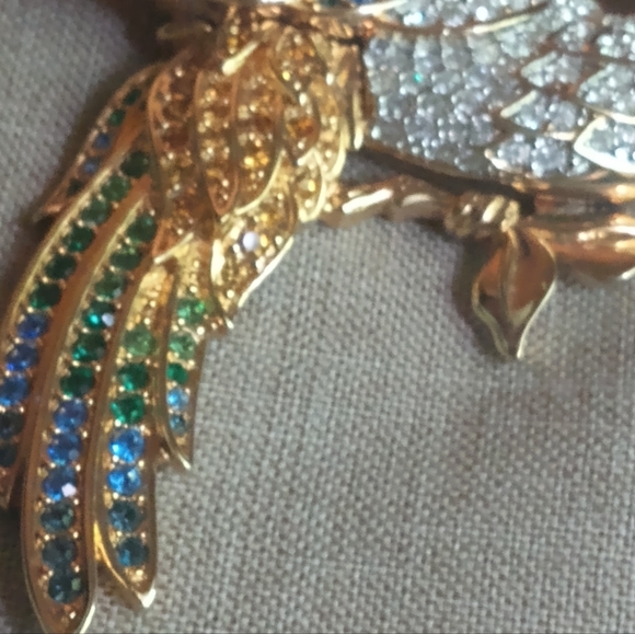 Swarovski Swan VTG Retired Gold Plated Crystal Cockatiel Parrot Brooch/Pin - Picture 11 of 13